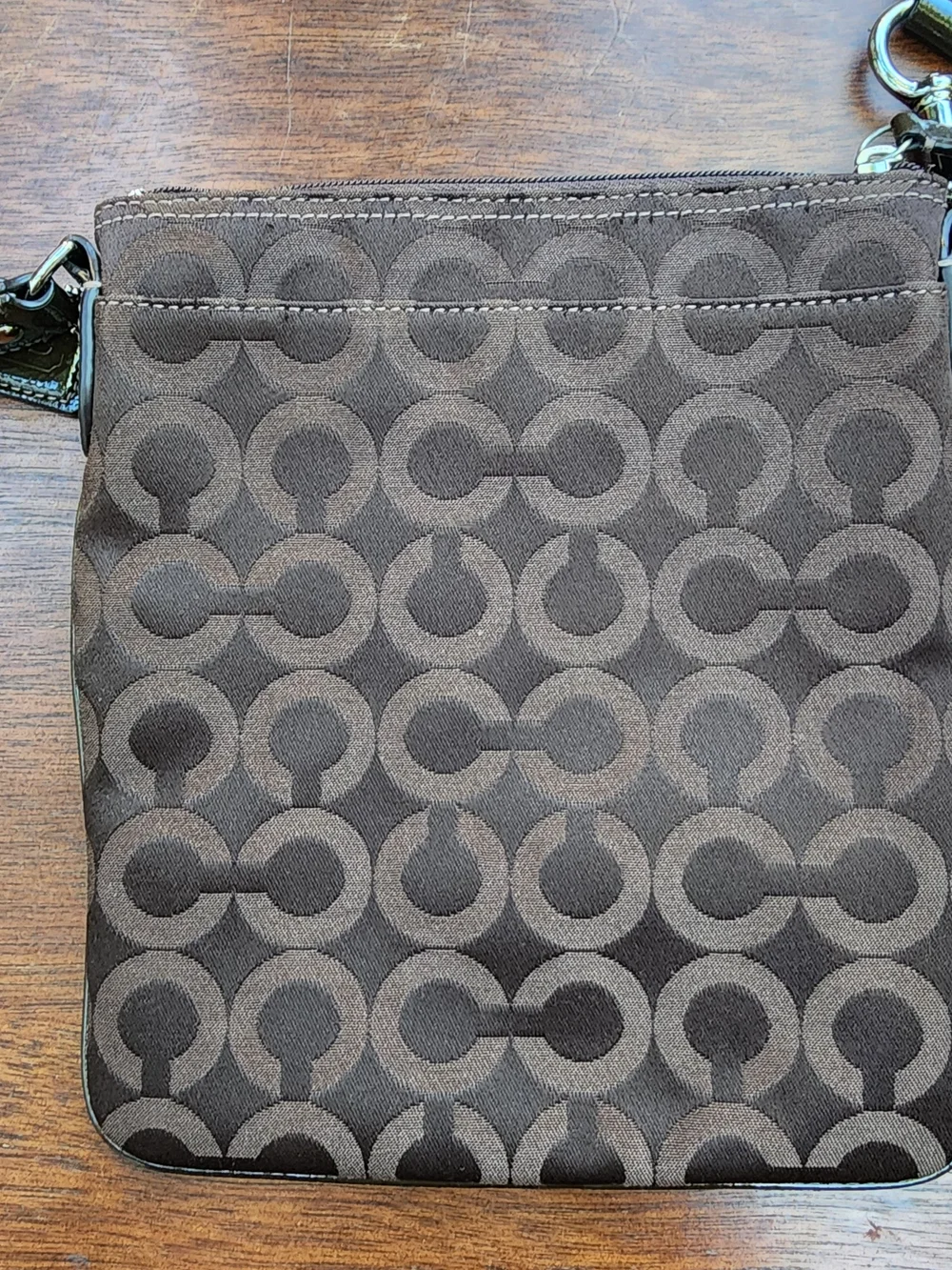 Coach Brown Signature Jacquard Canvas Crossbody Swingpack Bag